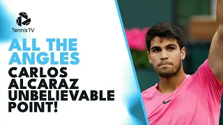 All The Angles: Carlos Alcaraz Unbelievable Point vs Jannik Sinner | Indian Wells 2023