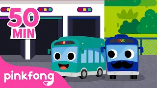 Dez Pequenos Ônibus e mais músicas infantis | +Compilação | Pinkfong Canções para crianças