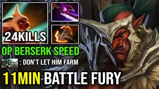 11MIN BATTLE FURY Troll Warlord Crazy Berserk OP Attack Speed 100% Deleted All Tanker Dota 2