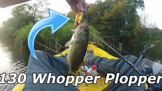 Whopper Plopper EXPLOSIONS - Kayak River Bass Fishing