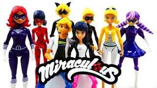 Compilation - Miraculous Ladybug Toys - Full Set Action Figures Marinette Adrien Chloe Antibug