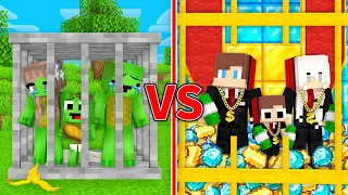 Mikey Family TINY Prison vs JJ Family GIANT Prison in Minecraft (Maizen)