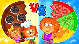 Pizza sô cô la vs Pizza trái cây | Lion Family Vietnam | Phim hoạt hình trẻ em