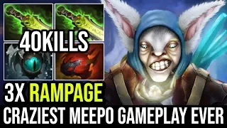 Probably the Craziest Meepo Gameplay You've Ever Seen 40KIlls 3x RAMPAGE By Top Rank Wisper Dota 2