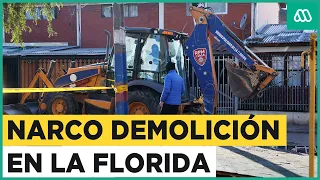 Narco demolición en La Florida: Destruyeron un mausoleo y tres casas