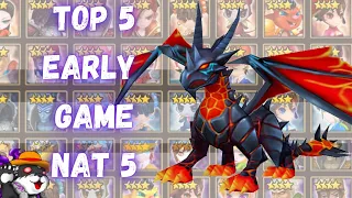 Top 5 Nat 5 For Early Game | Summoners War