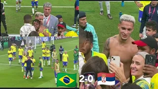 Antony, Casemiro,Fred celebrate Brazil victory with fans at Qatar World Cup Serbia, Richarlison...