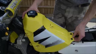 How to remove and reinstall the fuel tank from a Suzuki DRZ 400 S & SM