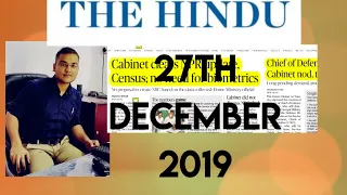 The Hindu Newspaper 27th December 2019