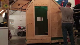 Ice fishing shack homemade