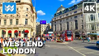 [4K] West End London UK 🇬🇧 - Piccadilly, Dover, Bond, Oxford, Coventry Street Walking Tour