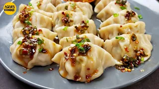 Chicken Momos/Dumplings Recipe in 3 Different Ways, Dumpling Sauce How to Make Chicken Momos at Home