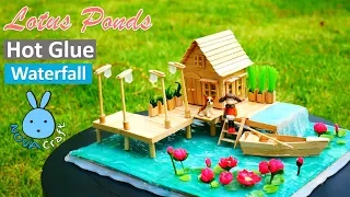 Awesome Hot Glue DIY Life Hacks for Crafting Art #022 Hot Glue Waterfall Swimming Pool Lotus ponds