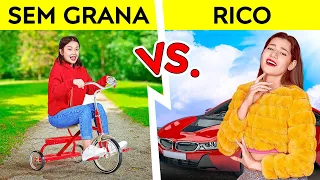 ALUNA RICA VS. NORMAL || Menina Rica Vs. Sem Grana! Troca por 24 horas por 123 GO! CHALLENGE