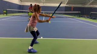 8 Year old Tennis Prodigy                        (hitting forehand )