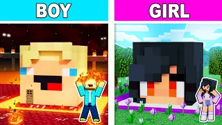 Boy VS Girl SECRET Minecraft Base Battle!