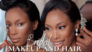 Simple Bridal/Wedding Makeup & Hair Full Transformation & Tutorial |  Kelechi Mgbemena