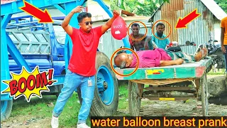 Update Balloon PRANK on Cute GIRL with Popping Balloon PRANK -Funny Reaction