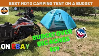 ✅ BEST MOTORCYCLE CAMPING TENT ON A BUDGET | BUDGET TENT OVER BIG AGNES TIGER WALL UL3 |moto camping