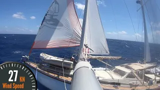 SLOW TV Sailing [100 Min] - Bluewater, Mid-Atlantic, 30 Knots! SV Delos!
