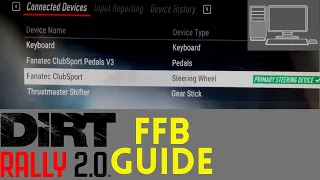 dirt rally 2.0 (pc) : clubsport v2 base settings and ffb