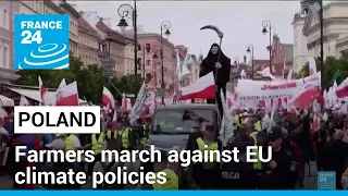 Polish farmers march in Warsaw against EU climate policies and the country's pro-EU leader