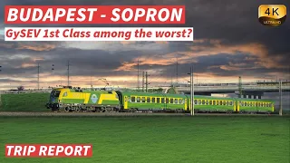 【4K】Budapestről Sopronba - GySEV Inter City vonat / 1. osztályú élmény - felirattal【CC】