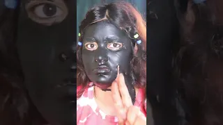 😱🤯PEELING off 100 LAYERS of CHARCOAL MASK😭*Very PAINFUL* 🥲 #shorts #100layerchallenge #charcoal