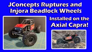 JConcepts Ruptures and Injora Beadlock Wheels Installed on the Axial Capra!