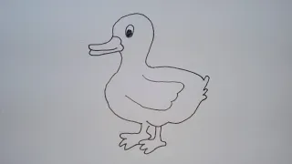 cara menggambar bebek dengan mudah || how to draw a duck easily