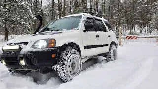 RD1 CRV IN THE SNOW yokohama geolander mt