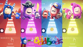 Oddbods Family : Pogo Blue vs Jeff Violet vs Fuse Red vs Newt Pink | Tiles Hop EDM Rush 28