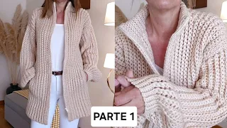 Como #tejer Chaqueta/ Cardigan a crochet PARTE 1