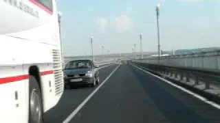 The newly repaved Bulgarian part of Danube bridge Ruse-Giurgiu