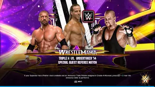 WWE 2K24   Triple H vs  The Undertaker   Shawn Michaels Special Guest Referee at WrestleMania