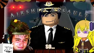 Fandom's react to Roblox Tank fish Airship Assault