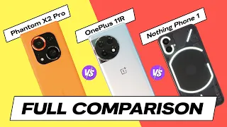 Tecno Phantom X2 Pro vs OnePlus 11R vs Nothing 1 Full Comparison - Which is better? Review in Hindi