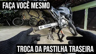 Como trocar pastilha do freio TRASEIRO (TENERE 250, LANDER 250, FAZER 250)