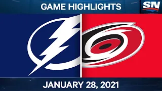 NHL Game Highlights | Lightning vs. Hurricanes - Jan. 28, 2021