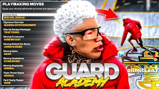 NBA 2K23 GUARD ACADEMY! BEST GUARD BUILD - DRIBBLE TUTORIAL & DRIBBLE MOVES + BEST JUMPSHOT & BADGES