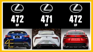 CAR SPEC COMPARISON: LEXUS RC F & LC 500 & IS 500 F-SPORT PERFORMANCE | 4ENTHUSIASTS