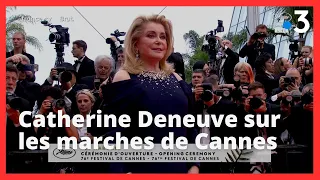 #Cannes2023. Catherine Deneuve sur les marches pour la cérémonie d’ouverture du Festival