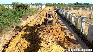 Excellence Operator Skills Dozer Forest Cutting Slope And Pushing Stone Making Village Road