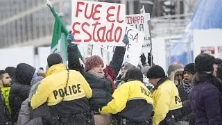 Entre frío y protestas la Casa Blanca recibió al presidente de México