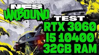 RTX 3060 + i5-10400f in Need For Speed Unbound FHD, 2K, 4K TEST