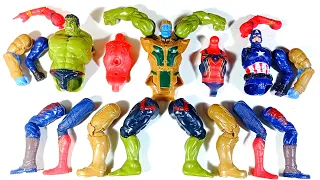 avengers toys.. thanos armor vs red spiderman vs captain america vs hulk smash.. merakit mainan..