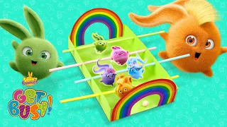 SUNNY BUNNIES - How to Make Table Soccer | GET BUSY COMPILATION | Cartoons for Children