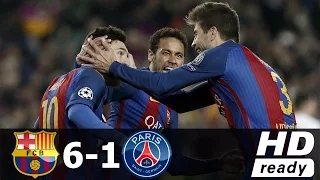 Barcelona vs PSG 6-1 All Goals & Extended Highlights - UCL 08/03/2017 HD