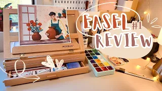 ASMR unboxing & gouache painting | Desktop Easel with Storage - Review | MEEDEN