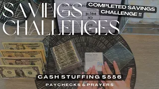 COMPLETED SAVINGS CHALLENGE | CASH STUFFING $556 | CASH ENVELOPE SYSTEM SAVINGS